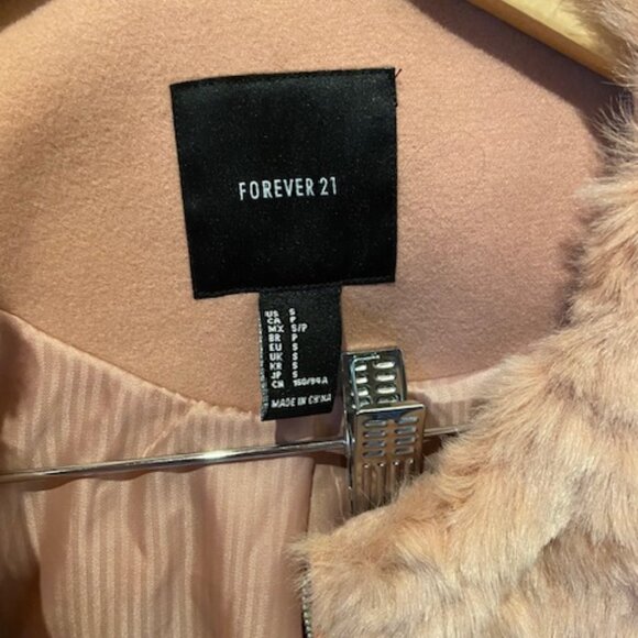 Faux Fur Rose Mauve Suede Forever 21 Womens Jacket Sz Small - Picture 3 of 5